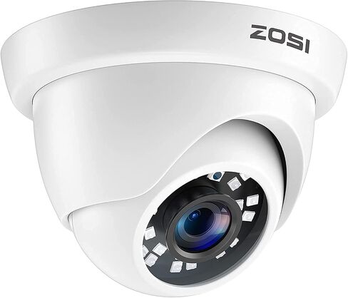 ZOSI 1080P 1920TVL Hybrid 4-in-1 TVI CVI AHD CVBS Security Surveillance CCTV 2.0MP HD Dome Camera Outdoor Indoor Weatherproof 65ft IR Day Night Vision (Renewed) in Kuwait