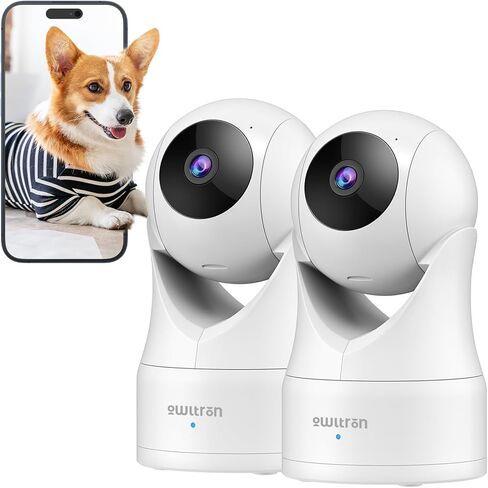 owltron Indoor Security Camera 2K, 360° Cameras for Home Security with Motion Detection, 2.4G WiFi for Baby/Pet/Nanny/Camara with Night Vision, Siren Alarm & 2-Way Audio, Compatible with Alexa in Kuwait