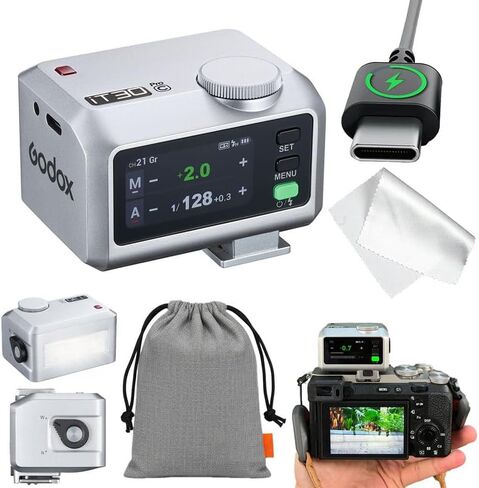 GODOX iT30pro C for Canon - GoDOx IT30 Pro for Canon GODox iT30 PRO GodOX TTL Flash, Wireless Master & Receiver, HSS 1/8000 Second, 2.4G Wireless, Touchscreen, GodOX Flash (Silver) in Kuwait