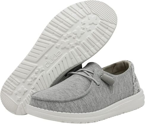 HEYDUDE Women's Wendy Stretch Fleece Glacier Grey Size 6 | Women's Slip On Shoes | Comfortable & Light-Weight in Kuwait