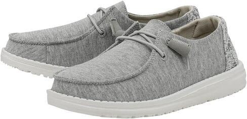 HEYDUDE Women's Wendy Stretch Fleece Glacier Grey Size 6 | Women's Slip On Shoes | Comfortable & Light-Weight in Kuwait