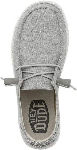 HEYDUDE Women's Wendy Stretch Fleece Glacier Grey Size 6 | Women's Slip On Shoes | Comfortable & Light-Weight in Kuwait