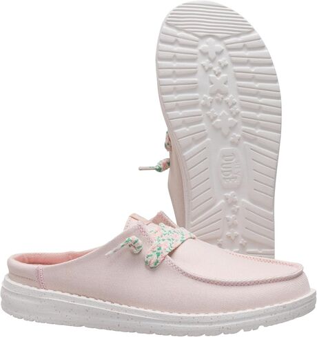 HEYDUDE Women's Wendy Slip Friendship Lace Mules, Rose Dust Size 6 | Lightweight Slip On Shoes for Travel & Casual Wear in Kuwait