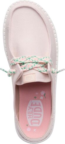 HEYDUDE Women's Wendy Slip Friendship Lace Mules, Rose Dust Size 6 | Lightweight Slip On Shoes for Travel & Casual Wear in Kuwait