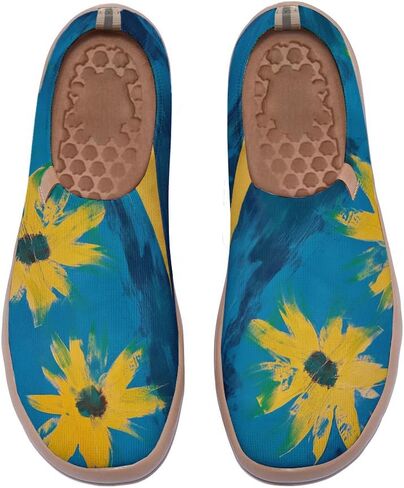 Women's Fashion Floral Breathable Painted Knitted Slip-On Casual Travel Shoes in Kuwait