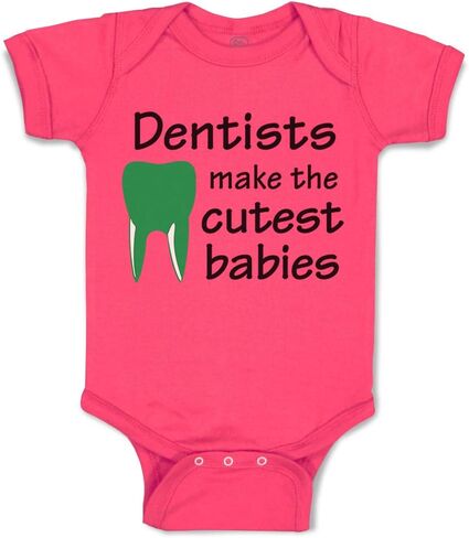 Baby Bodysuit Dentists Make The Cutest Babies Teeth Dental Boy & Girl Baby Clothes Funny Cotton Hot Pink Design Only Newborn in Kuwait
