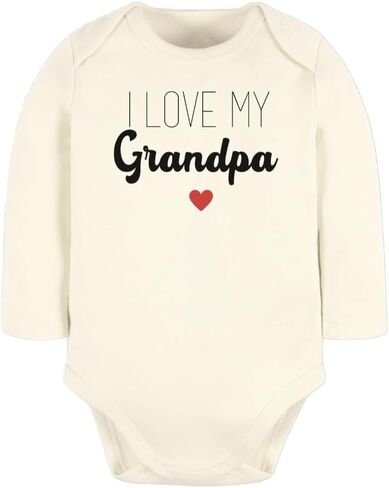 I Love My Grandpa Baby Bodysuit, Kids T-Shirt | 100% cotton, printed in California, shipped from USA, Soft breathable fabric, machine washable in Kuwait
