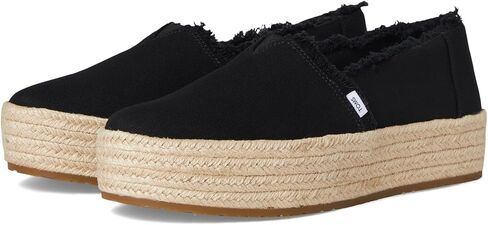 TOMS Women's Valencia Platform Espadrille, Textile Upper, OrthoLite Insole | All-Day Comfort, Padded Heel, Easy On-Off, Lightweight Feel, Closed Toe Summer Shoes, Espadrilles for Women in Kuwait