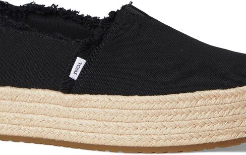 TOMS Women's Valencia Platform Espadrille, Textile Upper, OrthoLite Insole | All-Day Comfort, Padded Heel, Easy On-Off, Lightweight Feel, Closed Toe Summer Shoes, Espadrilles for Women in Kuwait