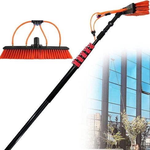 Window Cleaner Kit with 12m Pole 30cm Brush Head for Solar Panel & Window Cleaning 36FT Extendable Water Wash Brush for Easy Reach and Streak Free Shine in Kuwait