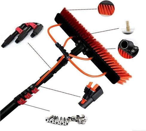 Window Cleaner Kit with 12m Pole 30cm Brush Head for Solar Panel & Window Cleaning 36FT Extendable Water Wash Brush for Easy Reach and Streak Free Shine in Kuwait
