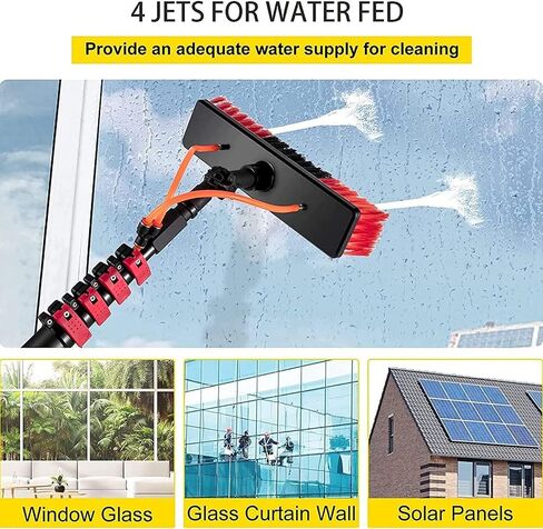 Window Cleaner Kit with 12m Pole 30cm Brush Head for Solar Panel & Window Cleaning 36FT Extendable Water Wash Brush for Easy Reach and Streak Free Shine in Kuwait