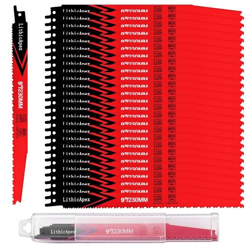10-Pack 6&9" Mixed 14TPI Bi-Metal Metal Cutting Sawzall Reciprocating Blade | Solid anti-break for metal cutting，Neat cuts for pipe,conduit,rebar,3-8mm sheet metal & PVC，fits all Sawzall tools in Kuwait