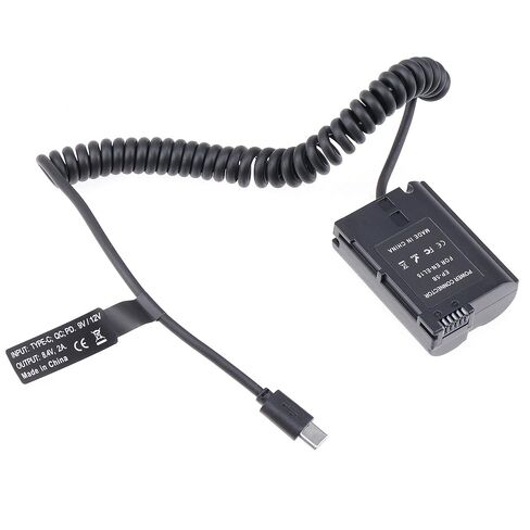 FOTGA USB Type-C Power Adapter Cable + Decoded EN-EL15 Dummy Battery EP-5B DC Coupler for Nikon D500 D600 D610 D750 D780 D800 D810 D850 ZR Z5 Z6 Z6II III Z7 Z7II V1 D7000 D7100 D7200 D7500 Camera in Kuwait