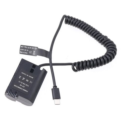 FOTGA USB Type-C Power Adapter Cable + Decoded EN-EL15 Dummy Battery EP-5B DC Coupler for Nikon D500 D600 D610 D750 D780 D800 D810 D850 ZR Z5 Z6 Z6II III Z7 Z7II V1 D7000 D7100 D7200 D7500 Camera in Kuwait