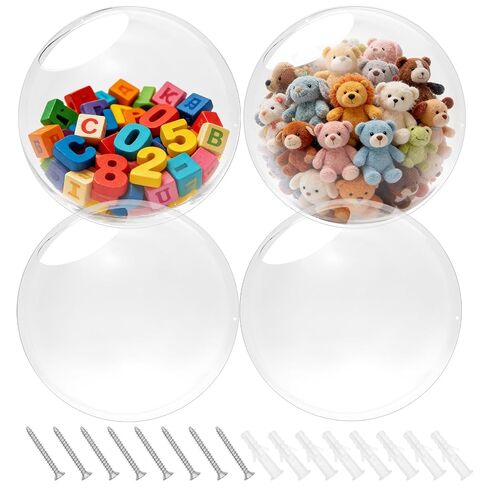4-Pack Clear Acrylic Wall Organizer, Wall Mounted Toy Storage Dispenser with Back Panel, Hanging Clear Storage Bin for Blocks and Toy, Acrylic Toy Storage Wall Help Your Child Love Organizing in Kuwait