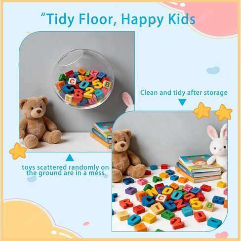 4-Pack Clear Acrylic Wall Organizer, Wall Mounted Toy Storage Dispenser with Back Panel, Hanging Clear Storage Bin for Blocks and Toy, Acrylic Toy Storage Wall Help Your Child Love Organizing in Kuwait
