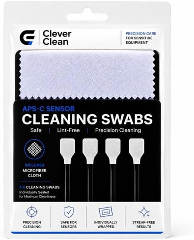 Clever Clean APS-C Camera Sensor Cleaning Swabs KIt- Professional Sensor Cleaning Kit for DSLR & Mirrorless Cameras- APS-C Sensor Swabs with Microfiber Cloth in Kuwait