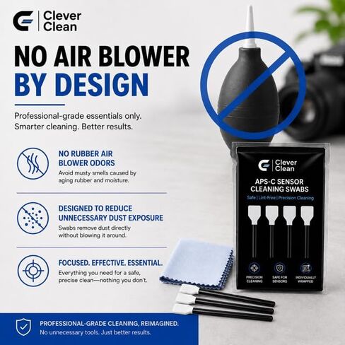 Clever Clean APS-C Camera Sensor Cleaning Swabs KIt- Professional Sensor Cleaning Kit for DSLR & Mirrorless Cameras- APS-C Sensor Swabs with Microfiber Cloth in Kuwait