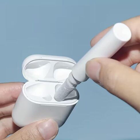 1 Pack Earbuds Cleaning Kit Multi Function Earphone Cleaning Pen with Brush & Sponge Tool for Wireless Earphones, Charging Cases, Bluetooth Headphones, Phones, Tablets & Electronics (White) in Kuwait