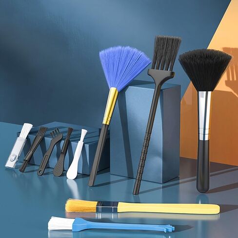 10PCS Mini ESD Anti Static Brush Set - Keyboard Brush Cleaner & Lens Pen for Optics, Electronics & Computer Cleaning, Red Dot Cleaner, Camera Lens Brush for Small Spaces in Kuwait
