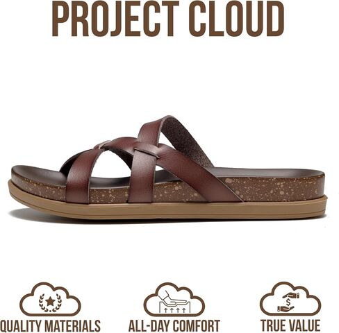 Project Cloud Non-Slip Summer Slides for Women & Lightweight Womens Sandals | Summer Sandals for Women with Plush and Soft Insole Womens Sandals Comfortable Non Slip and Lightweight Women Footwear in Kuwait