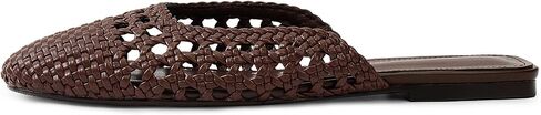 Woven Mules for Women Mesh Closed Square Toe Mule Flats Slip On Sandals Comfortable Summer Casual Slides Shoes in Kuwait
