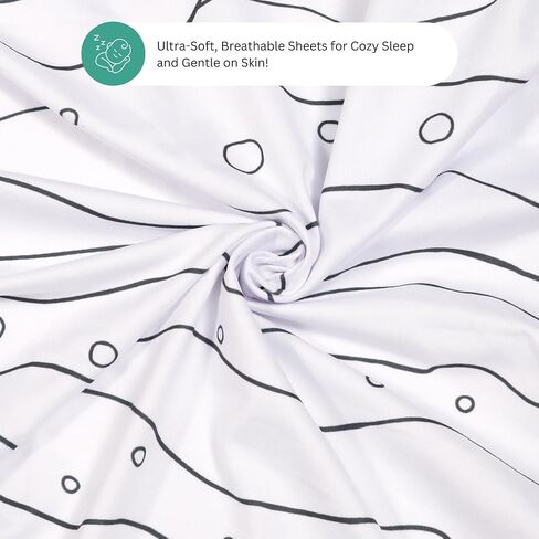 Bassinet Sheets for Baby Delight Beside Me Dreamer, Ronbei, HARPPA, Jimglo, Whiffee by TansyPanda, MUHDUH, 3PC, 33x20 in, Ultra Soft, Breathable Snug Fit, Unisex Boys Girls, Gray White (Ocean Fish) in Kuwait