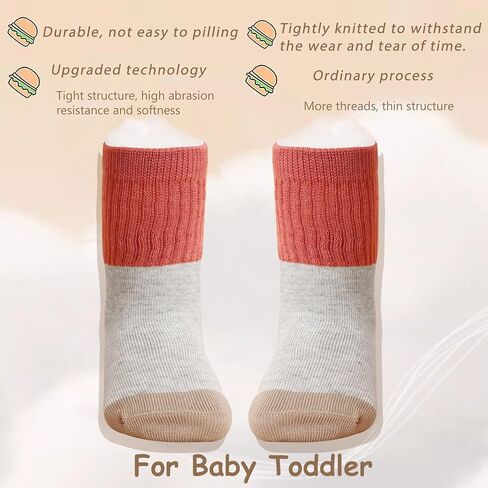 TTIZZY Toddler Baby Boys Girls Socks - Cotton Crew Socks for Baby(Yellow, Size 1-2T) in Kuwait