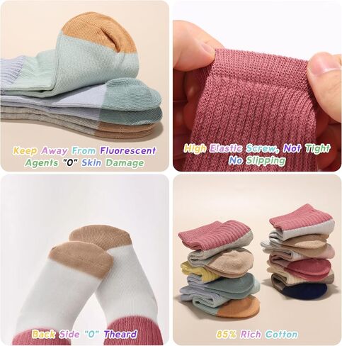TTIZZY Toddler Baby Boys Girls Socks - Cotton Crew Socks for Baby(Yellow, Size 1-2T) in Kuwait