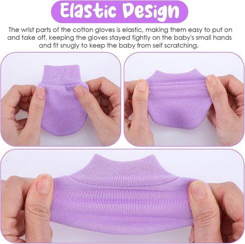 8 Pairs Newborn Infant Toddler Mittens, Elastic Cotton No Scratch Newborn Baby Wrist Gloves for Baby Boy Girl 0-6 Month in Kuwait