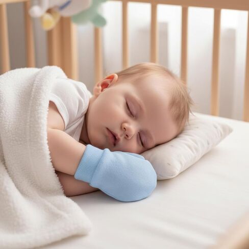 8 Pairs Newborn Infant Toddler Mittens, Elastic Cotton No Scratch Newborn Baby Wrist Gloves for Baby Boy Girl 0-6 Month in Kuwait