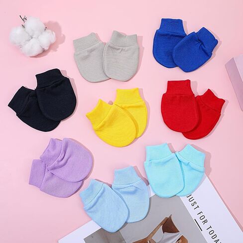 8 Pairs Newborn Infant Toddler Mittens, Elastic Cotton No Scratch Newborn Baby Wrist Gloves for Baby Boy Girl 0-6 Month in Kuwait