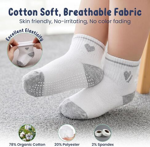 Organic Cotton Blend Ankle Toddler Socks 6M-12M-2t-3t-4t-5t Baby Gift in Kuwait