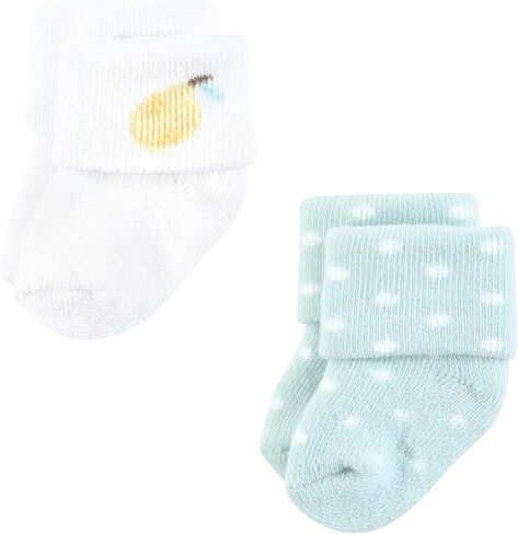 Hudson Baby Infant Girl Cotton Rich Newborn and Terry Socks, Lemon Daisy, 0-6 Months in Kuwait