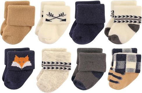Hudson Baby Infant Girl Cotton Rich Newborn and Terry Socks, Lemon Daisy, 0-6 Months in Kuwait