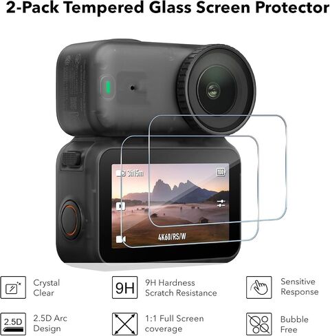 Accessories for DJI Osmo Nano, PU Portable Mini Carrying Bag Nano Case Lens Screen Protectors HD Full Protection Tempered Glass Rubber Lens Cap Cover in Kuwait