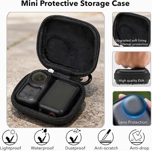 Accessories for DJI Osmo Nano, PU Portable Mini Carrying Bag Nano Case Lens Screen Protectors HD Full Protection Tempered Glass Rubber Lens Cap Cover in Kuwait