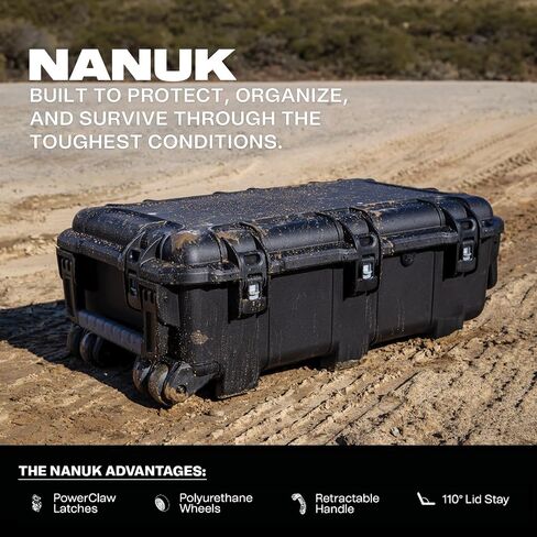 NANUK 962 Pro Photo Kit– Waterproof Large Travel Camera Hard Case with Wheels, Padded Dividers & Retractable Handle, 31" x 20" x 11" –Impact-Resistant, Dustproof, Durable, Ideal for Heavy Loads –Black in Kuwait