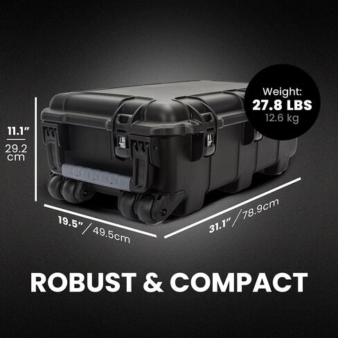 NANUK 962 Pro Photo Kit– Waterproof Large Travel Camera Hard Case with Wheels, Padded Dividers & Retractable Handle, 31" x 20" x 11" –Impact-Resistant, Dustproof, Durable, Ideal for Heavy Loads –Black in Kuwait