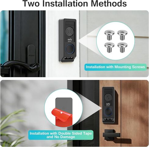 Adhesive Video Doorbell Mount, No-Drill Mounting Bracket Only for Eufy E340 Camera, Not Block Doorbell Motion Sensor, Doorbell Camera Bracket for Home Rentals Room, Easy to Install in Kuwait