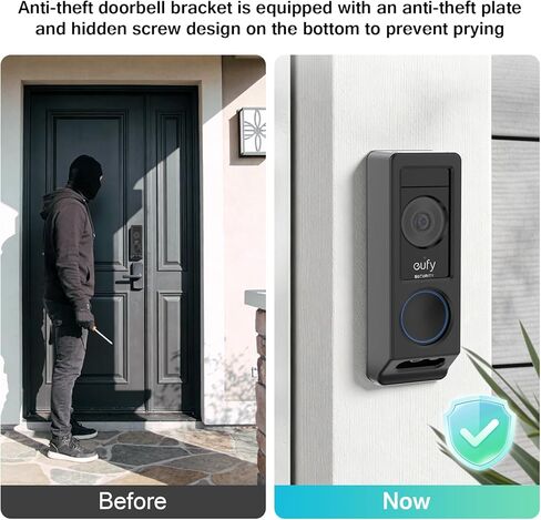 Adhesive Video Doorbell Mount, No-Drill Mounting Bracket Only for Eufy E340 Camera, Not Block Doorbell Motion Sensor, Doorbell Camera Bracket for Home Rentals Room, Easy to Install in Kuwait