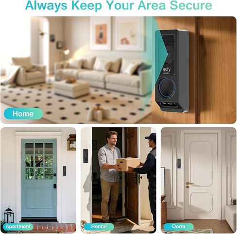 Adhesive Video Doorbell Mount, No-Drill Mounting Bracket Only for Eufy E340 Camera, Not Block Doorbell Motion Sensor, Doorbell Camera Bracket for Home Rentals Room, Easy to Install in Kuwait