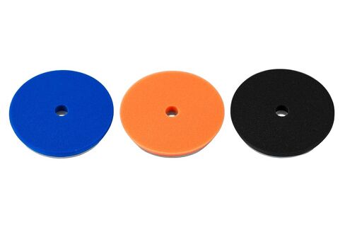 6.5" SDO Foam Buffing and Polishing Pad Kit (Set of 3) – Lake Country Manufacturing – Tapered Edge Pads – Blue Heavy Polishing, Orange Polishing, Black Finishing – Compounding in Saudi Arabia