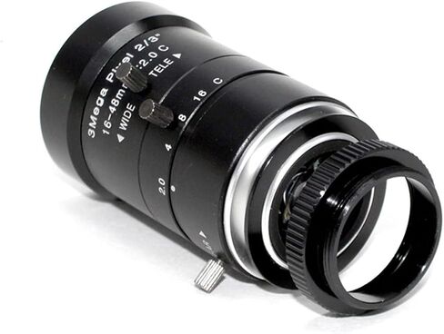 Microscope Camera, HD 16-48mm CS Lens 2/3" IR Mount Varifocal Manual Iris CCTV for Security Cameras Industrial Camera in Kuwait