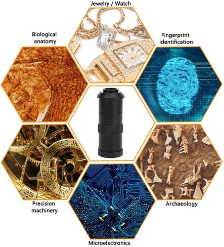 AMONIDA 100X Digital Microscope Camera CMount Lens High Magnifier Lens for Mobile Phone Repair, Alumium Alloy Material in Kuwait