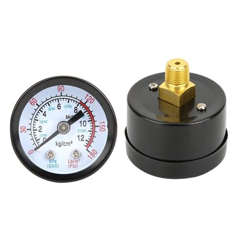 Air Pressure Gauge 0~180 PSI Air Compressor Pressure Gauge Iron Shell Instrument 10mm Thread Pressure Measuring Meter for Screw Compressor, Piston Compressor in Kuwait