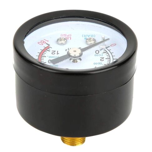 Air Pressure Gauge 0~180 PSI Air Compressor Pressure Gauge Iron Shell Instrument 10mm Thread Pressure Measuring Meter for Screw Compressor, Piston Compressor in Kuwait