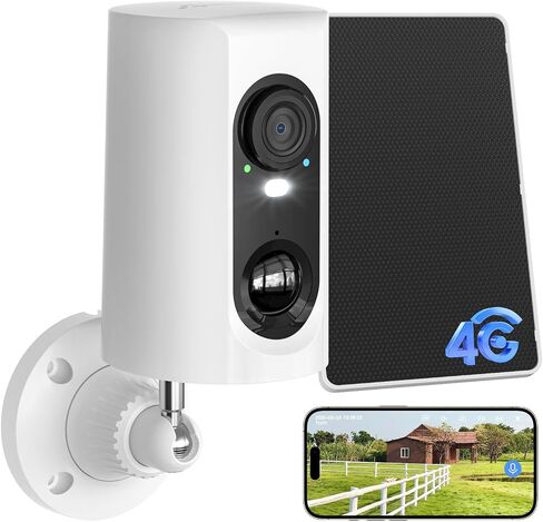 ANRAN 4G LTE Cellular Solar Security Camera Wireless Outdoor No WiFi Needed | 2K Color Night Vision Camera Built-in SIM Card PIR Motion Detection Alert 2-Way Audio for Farm Barn Construction Site RV in Kuwait