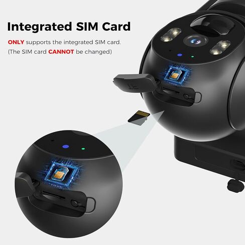 Hiseeu 4G LTE Cellular Security Camera Solar Powered, No WiFi Security Camera Wireless Outdoor, 24/7, PIR Motion, 2 Way Talk, 360° PT, 2K Color Night Vision, 64G SD & SIM Card Included in Kuwait